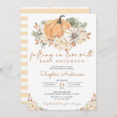 Automne Citrouille Invitation de Baby shower Autom (Devant / Derrière)