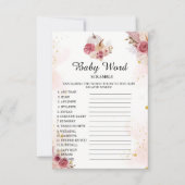 Automne citrouille Mot Scramble Baby Douche Carte  (Devant)