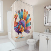 Automne Citrouille Rideau de douche (En situation)