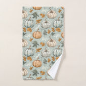 Automne Citrouille Serviette Jeu 3 Turquoise (Serviette à main)