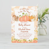 Automne Citrouille Woodland Baby Shower Invitation (Debout devant)