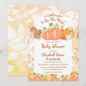 Automne Citrouille Woodland Baby Shower Invitation (Devant / Derrière)