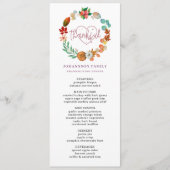 AUTOMNE CITROUILLE WREATH MERCI MENU DÎNER (Devant)