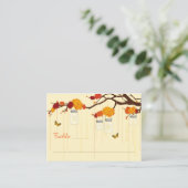 Automne Dahlia Branche Mariage moderne Cartes de P (Debout devant)