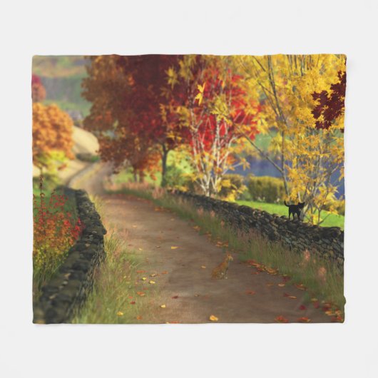 Automne dans la couverture en polaire de verre (Devant (Horizontal))