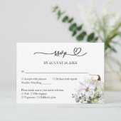 Automne dans Love Greenery Wedding Carte RSVP (Debout devant)
