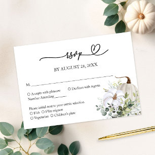 Automne dans Love Greenery Wedding Carte RSVP