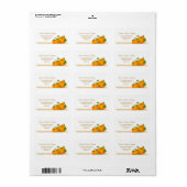 Automne deux Étiquettes citrouille (Feuille entière)