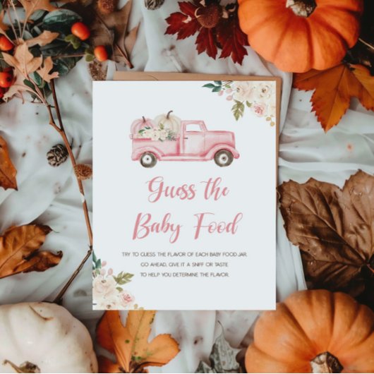 Automne Devinez Le Baby Food Shower Game Poster