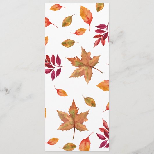 Automne Dîner Menu modèle (Dos)