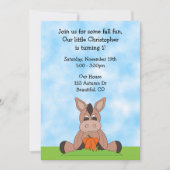 Automne Donkey 1er anniversaire Invitation (Devant)