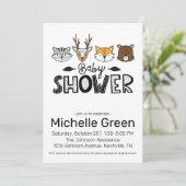 Automne Doodle Animaux Baby shower Invitation (Debout devant)