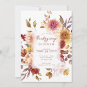 Automne Elégance Florale Thanksgiving Invitation (Devant)