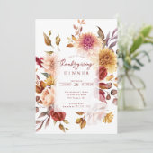 Automne Elégance Florale Thanksgiving Invitation (Debout devant)