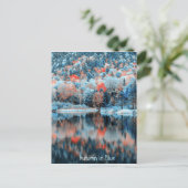 Automne en bleu carte postale (Debout devant)