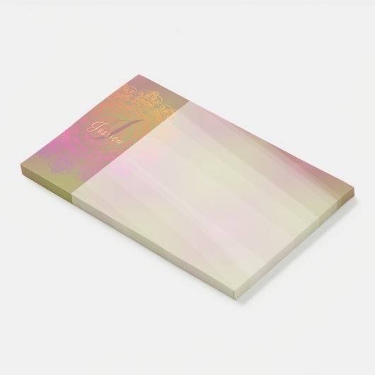 Automne en hiver Mandala Monogram Post-It Notes (Incliné)