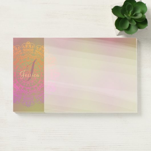 Automne en hiver Mandala Monogram Post-It Notes (Bureau)