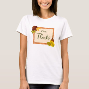 Automne En vichy Thanksgiving T-Shirt féminin