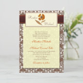 Automne Faire-part de mariage à fleurs (Debout devant)