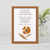 Automne Faire-part de mariage à fleurs séchées (Debout devant)