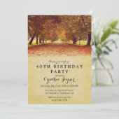 AUTOMNE - Faire-part rustique d'anniversaire d'aut (Debout devant)