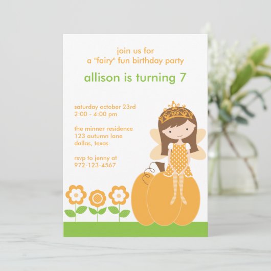 Automne Fairy Princess Invitations (Debout devant)