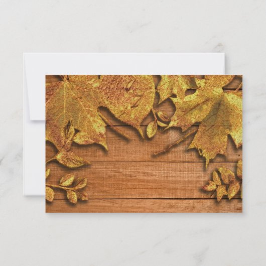 Automne Faux Gold Leaf Art Élégant Automne RSVP (Dos)