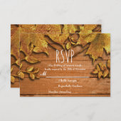 Automne Faux Gold Leaf Art Élégant Automne RSVP (Devant / Derrière)