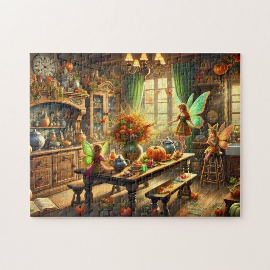 Automne Fées Enchanter Cuisine Collecte Puzzle (Horizontal)
