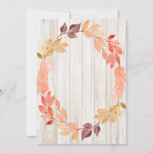 Automne Festival automne Feuilles Invitation (Dos)