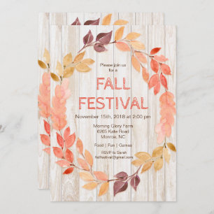 Automne Festival automne Feuilles Invitation