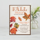 Automne Fête des récoltes Invitation Feuille (Debout devant)