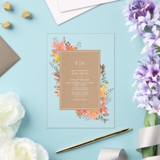 Automne Feuillage Automne Feuilles Invitation Mari (Insitu (Mariage))