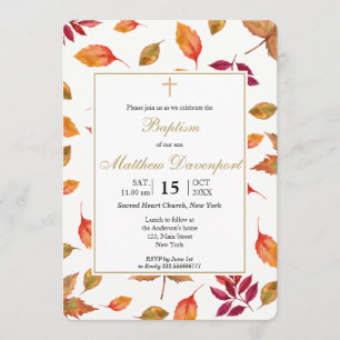 Automne Feuillage d'automne Invitation baptisme