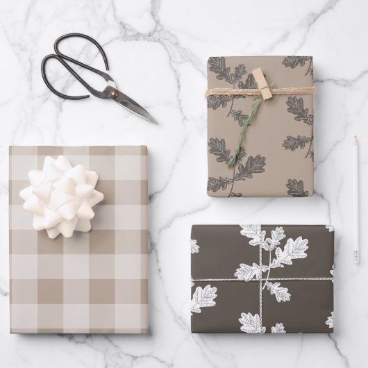 Automne Feuillage Feuille Brown Motif plat (Recto)