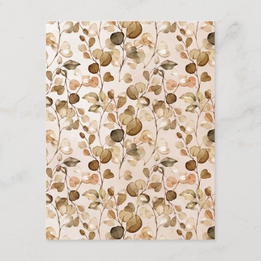 Automne Feuillage Mariage Insertion Carte (Dos)