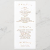 Automne Feuille d'or White Wedding Programmes (Dos)