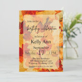 Automne Feuilles Anniversaire Invitation (Debout devant)