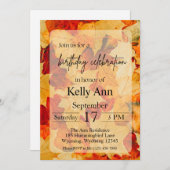Automne Feuilles Anniversaire Invitation (Devant / Derrière)