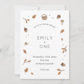 Automne Feuilles Automne Bois En vichy Invitation (Devant)