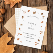 Automne Feuilles Automne Bois En vichy Invitation