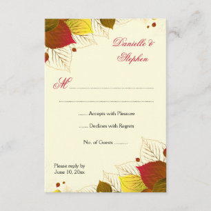Automne Feuilles Automne Carte de réponse RSVP