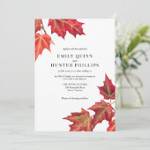 Automne Feuilles Automne Faire-part de mariage d'i (Debout devant)