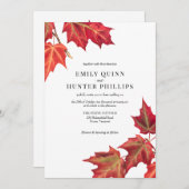 Automne Feuilles Automne Faire-part de mariage d'i (Devant / Derrière)