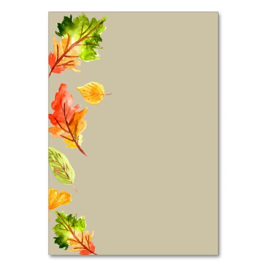 Automne Feuilles automne mariage carte numéro de t (Dos)