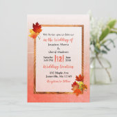 Automne Feuilles Automne Mariage Invitations (Debout devant)