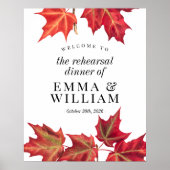 Automne Feuilles Automne Répétition Dîner Affiche  (Devant)