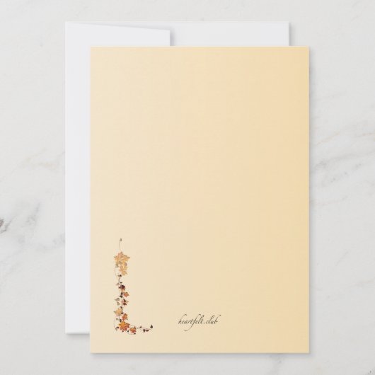 Automne Feuilles Coin Invitation (Dos)
