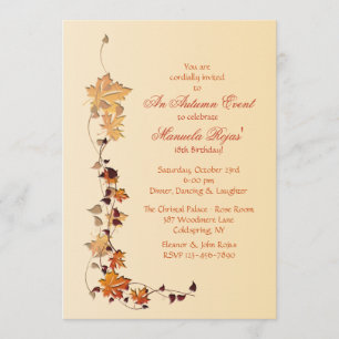 Automne Feuilles Coin Invitation