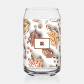 Automne Feuilles d'automne Acorn 3D Monogramme mod (Recto)